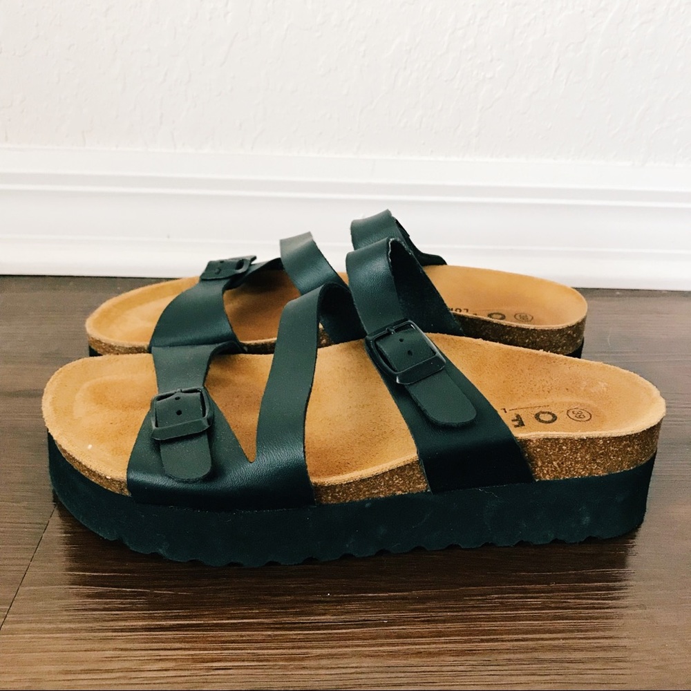 Office Black Strappy Sandals